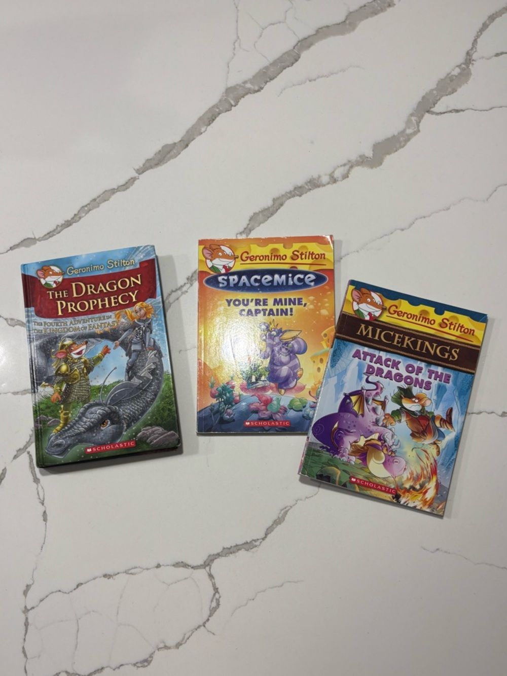 Scholastic Geronimo Stilton set of 3 Books Blue Purple Illustrated Hardcover